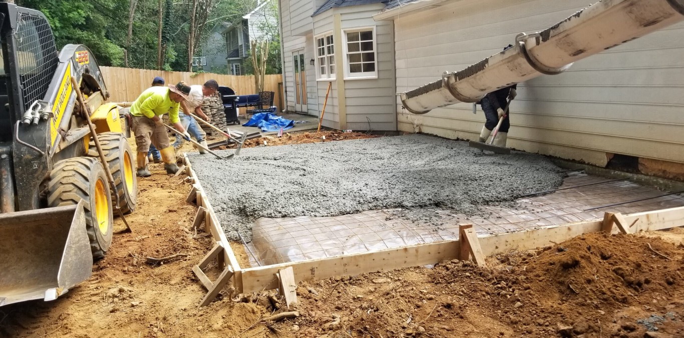Concrete foundation preparation and installation